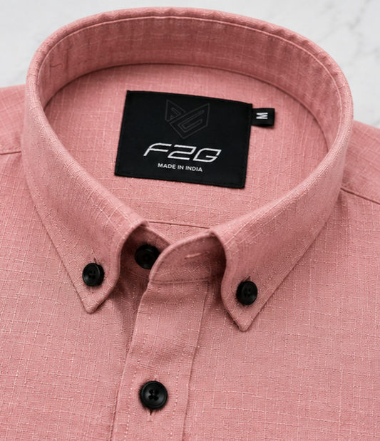 F2G Premium old money Cotton Full Sleeve Shirt – Dusty Pink