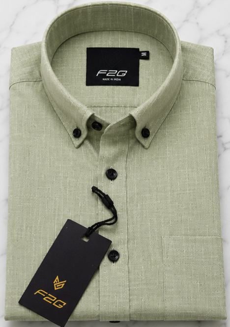 F2G Premium Old money Cotton Full Sleeve Shirt - Sage Green