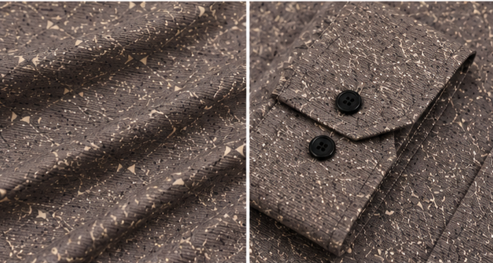 BERYLS Premium Printed Casual Shirt - Coffee Brown