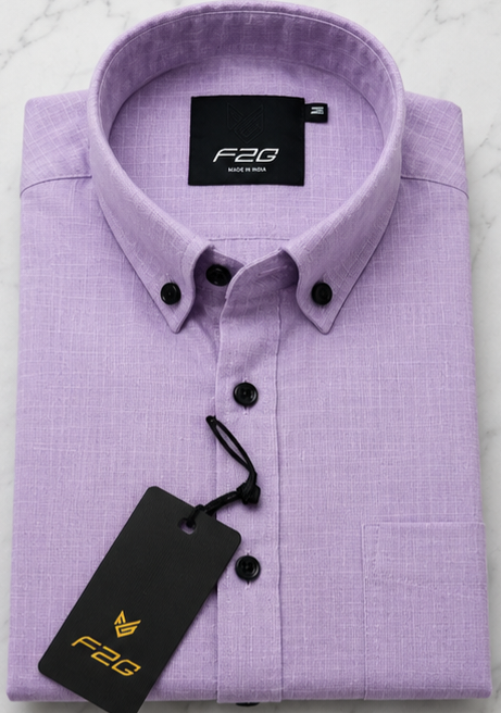 F2G Premium Old money Cotton Full Sleeve Shirt - Lavender Purple