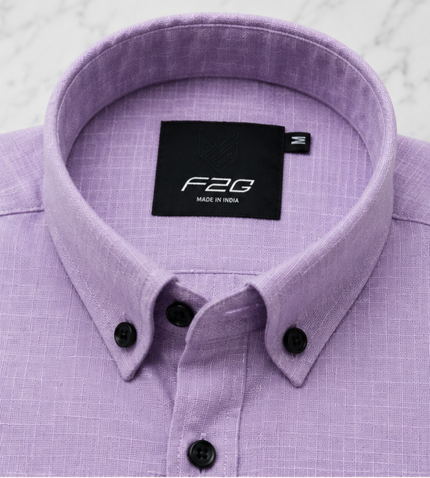 F2G Premium Old money Cotton Full Sleeve Shirt - Lavender Purple