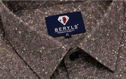 BERYLS Premium Printed Casual Shirt - Coffee Brown